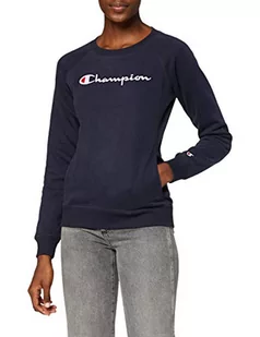 Champion Damska bluza z okrągłym dekoltem z klasycznym logo, granatowy, XL - Bluzy damskie - miniaturka - grafika 1