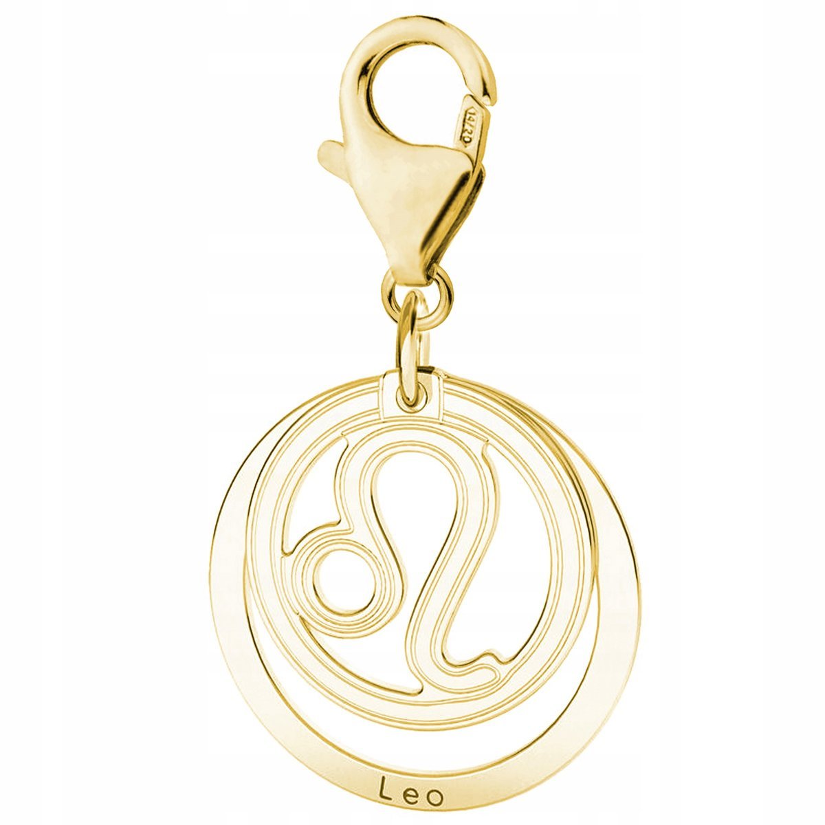 Złota Zawieszka ze Znakiem Zodiaku Lwa Leo Znak Zodiaku Lew SREBRO 925
