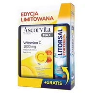 Witaminy i minerały - Ascorvita Max Zestaw witamina C 1000mg, 30 tabl. + Litorsal Forte mango-marakuja, 20 tabl. mus. - miniaturka - grafika 1