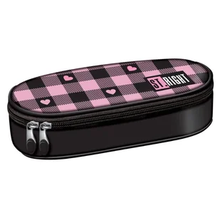 St. Right Piórnik Szkolny Saszetka Usztywniona Z Wewnętrzną Klapką Etui Na Przybory Szkolne Pink Checkered - Piórniki - miniaturka - grafika 1