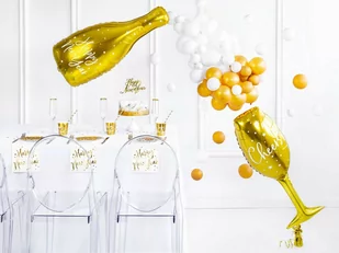 Balon foliowy Kieliszek Cheers - 80 cm -1 szt. - Sylwester - miniaturka - grafika 1