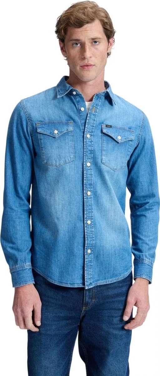 camicie męskie lee 112376581 niebieski dusk