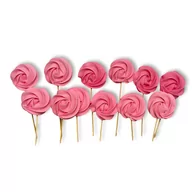 Dodatki do ciast w proszku - Bezy lizaki różowe na patyczkach zestaw 12 szt - miniaturka - grafika 1