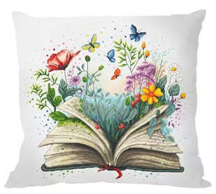 Haft krzyżykowy - Zestaw do haftu - Poduszka - Kwiatowa księga - Pasmanteria - miniaturka - grafika 1