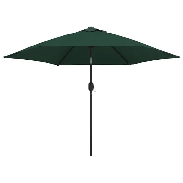 Parasol ogrodowy na wysięgniku z LED, UV, zielony, 3m, 2,25m, stalowy