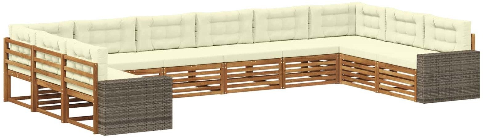 vidaXL Zestawy sof z poduszką 10 pcs Lite Drewno Akacji