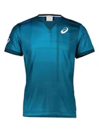 Koszulki sportowe męskie - asics Koszulka sportowa w kolorze morskim - miniaturka - grafika 1