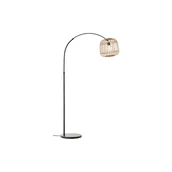 Lampy stojące - BRILLIANT Nikka lampa podłogowa łukowa 1,7m czarny/naturalny 1x A60, E27, 40W, pasuje do zwykłych żarówek (brak w zestawie) - miniaturka - grafika 1