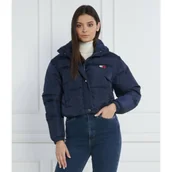 Kurtki damskie - Tommy Jeans Puchowa kurtka 2w1 BADGE CROP VEST DOWN PUFFER | Cropped Fit - miniaturka - grafika 1