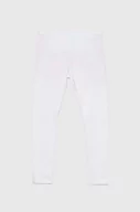 Spodnie i spodenki dla dziewczynek - United Colors of Benetton legginsy dziecięce kolor biały melanżowe - miniaturka - grafika 1