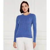 Swetry damskie - POLO RALPH LAUREN Wełniany sweter JULIANNA | Slim Fit | z dodatkiem kaszmiru - miniaturka - grafika 1
