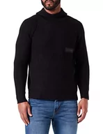 Bluzy męskie - Replay Męska bluza z kapturem, 098 BLACK, S - miniaturka - grafika 1