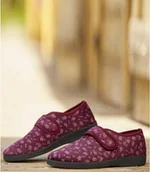 Kapcie damskie - Elastyczne kapcie z gumką zapinane na rzep Kobieta Atlas For Men - Kolor : Różowy - Rozmiar : 36 - miniaturka - grafika 1