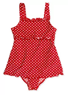 Playshoes Dziewczęcy kostium kąpielowy z kropkami spódnicy z ochroną przed promieniowaniem UV, certyfikat Oeko-Tex Standard 100, czerwony, 110/116 cm - Stroje kąpielowe - miniaturka - grafika 1
