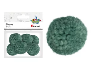 Pompony dekoracyjne ozdobne z włóczki 6szt szmaragdowe - szmaragdowy - Pasmanteria - miniaturka - grafika 1
