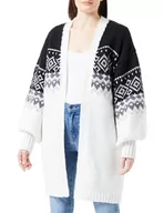 Swetry damskie - nascita Damski kardigan 12419411-NA03, czarny wełniany biały, XL/XXL, czarny wełniany biały, XL-XXL - miniaturka - grafika 1