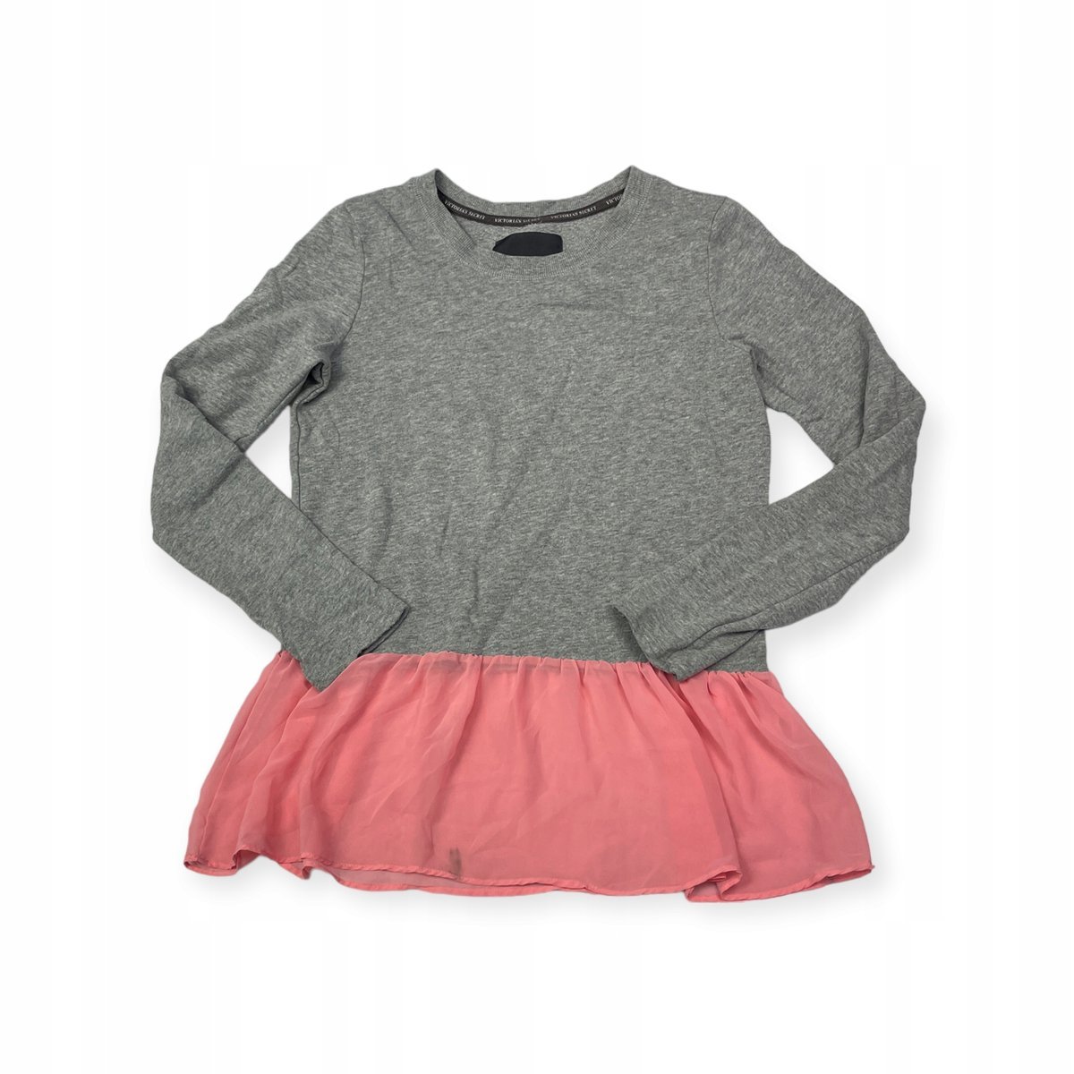 Bluzka damska na długi rękaw szara tiul Victoria's Secret XS