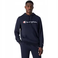 Bluzy męskie - Bluza męska Champion Hooded Sweatshirt granatowa 220726 BS501 M - miniaturka - grafika 1