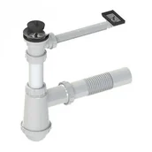 Syfony - SYFON ZLEWOZMYWAKOWY 1 KOMORA - MET. Z PRZELEWEM - miniaturka - grafika 1