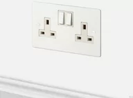 Gniazdka elektryczne - Gniazdo podwójne 2G Uk Socket Białe [El632] - miniaturka - grafika 1