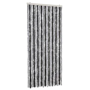 vidaXL Szenilowa zasłona na muchę szara i czarna 56x200 cm - Zasłony - miniaturka - grafika 1