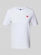 Koszulki i topy damskie - T-shirt o kroju regular fit z wyhaftowanym motywem model ‘PAULINA’ - miniaturka - grafika 1