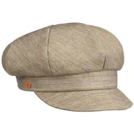 Czapki męskie - Czapka Kaszkiet z Lnu Anja Stripes by Mayser, jasnobeżowy, One Size - miniaturka - grafika 1