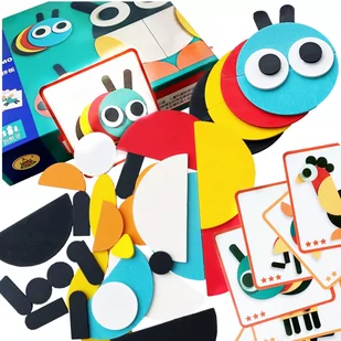 Drewniane Układanka Gra Logiczna Puzzle Montessori - Układanki dla dzieci - miniaturka - grafika 1