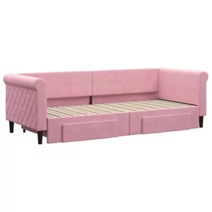 Sofa rozsuwana z szufladami, różowa, 80x200 cm, aksamit Lumarko! - Łóżka Sofa rozsuwana z szufladami, różowa, 80x200 cm, aksamit Lumarko! - Łóżka - miniaturka - grafika 4