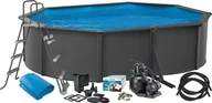 Baseny ogrodowe - Swim & Fun Basic Pool Oval 490 x 360 x 120 cm, Anthracite Grey - miniaturka - grafika 1