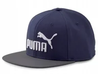Czapki i chusty sportowe męskie - Czapka PUMA FLATBRIM CAP FB z prostym daszkiem granatowa - miniaturka - grafika 1