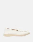 Mokasyny damskie - Beżowe mokasyny damskie ze skóry naturalnej - Venezia - miniaturka - grafika 1