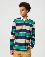 Koszule męskie - Męska koszulka t-shirt Wrangler LS RUGBY POLO M - miniaturka - grafika 1