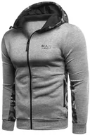 Bluzy męskie - Bluza męska W80617D - szara - Risardi - miniaturka - grafika 1