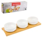 Miski i półmiski - Florina Miseczki Do Dipów I Na Przekąski Porcelanowe Na Podstawce Adria Circle Białe 3 Szt - miniaturka - grafika 1