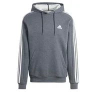Bluzy męskie - adidas Męska bluza z kapturem ESSENTIALS z 3 paskami z polaru, M wysoki 5 cm ciemnoszary wrzos - miniaturka - grafika 1