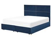 Łóżka - Łóżko welurowe z pojemnikiem 160 x 200 cm niebieskie VERNOYES Lumarko - miniaturka - grafika 1