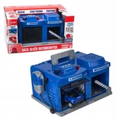 Tory, garaże, parkingi - BAZA POLICYJNA GARAŻ Z SZLABANEM Z AUTEM POLICYJNYM RADIOWOZEM - miniaturka - grafika 1