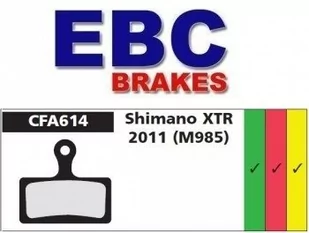 Shimano EBC hamulec XTR 985 MTB rower górski, Pads, szary, nie dotyczy FA614HH - Hamulce rowerowe - miniaturka - grafika 1