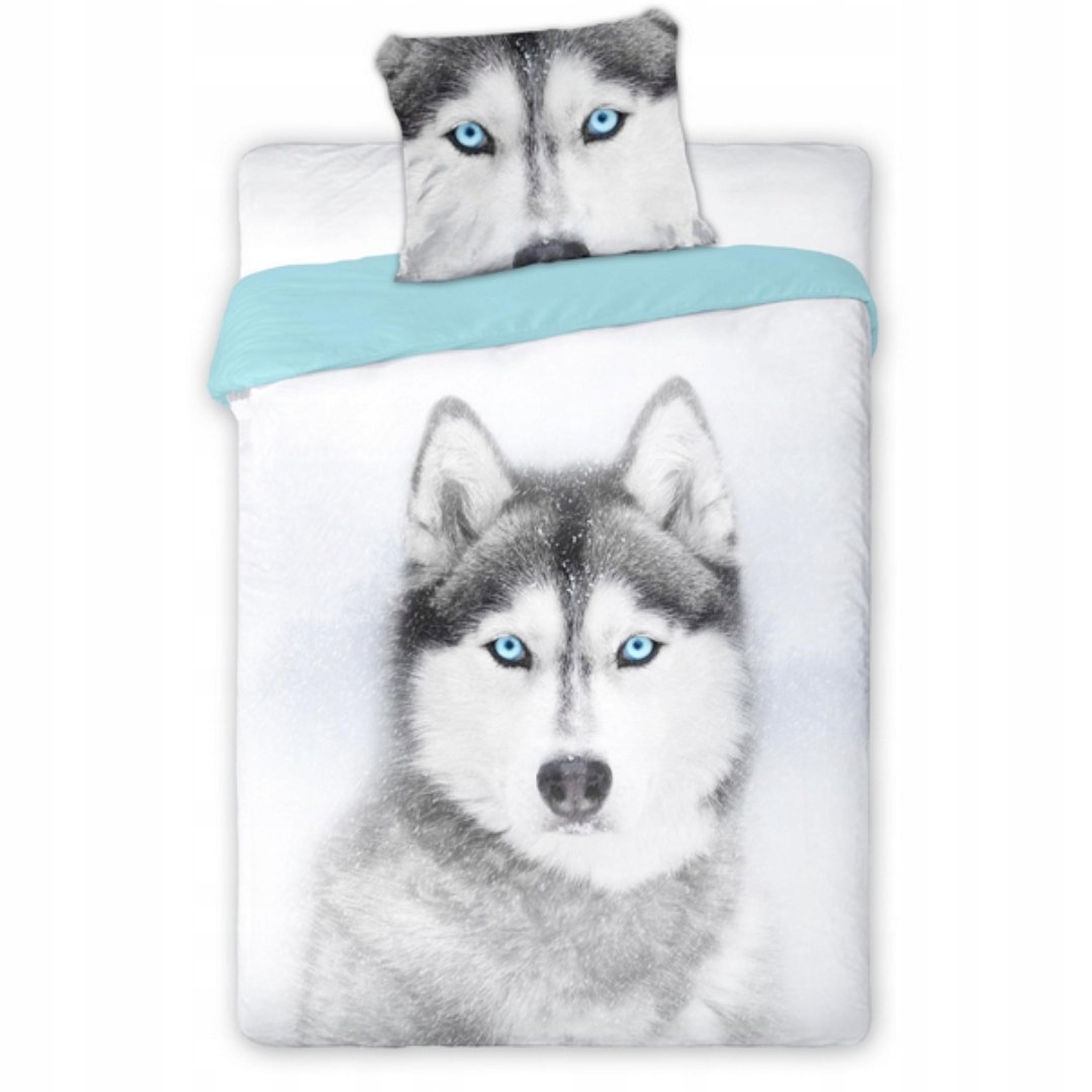 Pościel 160x200 70x80 Husky Realistyczny Pies Bawełna Na Zamek