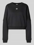 Bluzy damskie - Bluza krótka z wyhaftowanym logo - miniaturka - grafika 1