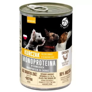PetRepublic karma monoproteinowa z kurczaka dla psa, kawałki w sosie 400g - Mokra karma dla psów - miniaturka - grafika 1