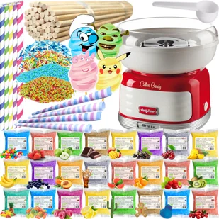 Maszyna do Waty Cukrowej + Cukier 24x 100g Saszetki+ Patyki+ Posypki Zestaw - Inne urządzenia gastronomiczne - miniaturka - grafika 1