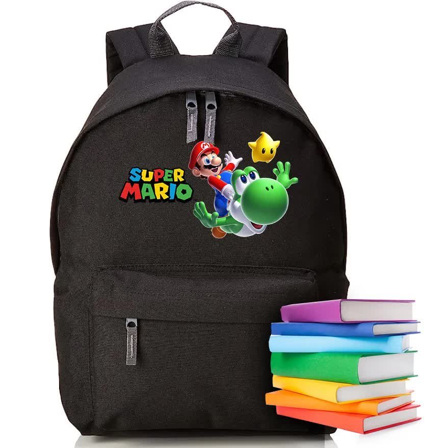 PLECAK Szkolny Czarny SUPER MARIO Wiele Wzorów MiX