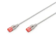 Kable miedziane - DIGITUS LAN Kabel Cat 6-0,25m - Smukły - Kabel sieciowy RJ45 - UTP nieekranowany - Kompatybilny z Cat-6A - Szary - miniaturka - grafika 1