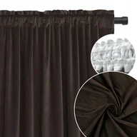 Zasłony - Zasłona welurowa brązowa 140x240cm elegancka miękka salon GRUBA na taśmie - miniaturka - grafika 1