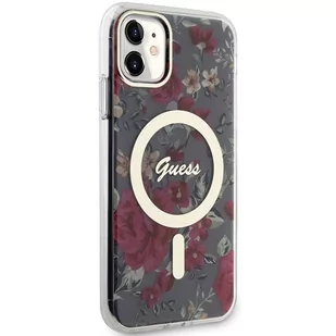 Guess GUHMN61HCFWSA iPhone 11 / Xr 6.1" zielony/khaki hardcase Flower MagSafe - Etui i futerały do telefonów - miniaturka - grafika 4