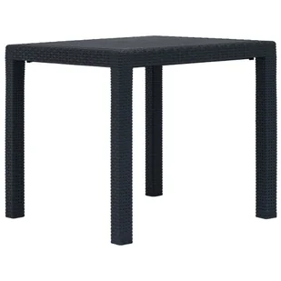 Stolik ogrodowy, 79x79x72 cm, plastik stylizowany na rattan - Stoły ogrodowe - miniaturka - grafika 1