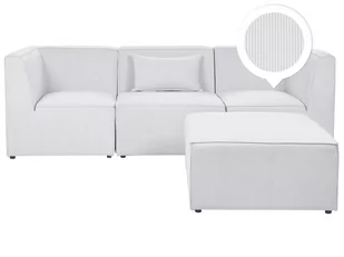 Sofa modułowa 3-osobowa z otomaną sztruksowa złamana biel LEMVIG - Sofy i kanapy - miniaturka - grafika 1