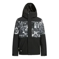 Kurtki narciarskie - Dziecięca Kurtka ocieplana QUIKSILVER MISSION PRINTED BLOCK YOUTH JK EQBTJ03155-KVJ1 – Czarny - miniaturka - grafika 1